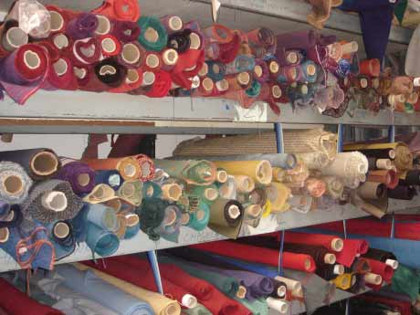 Large selection of fabrics